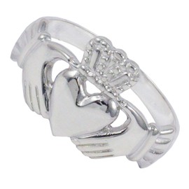 Sterling Silver Mens Heavy Claddagh Ring Size P - Z3 (N)