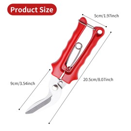 Heavy Duty Scissors, Stainless Steel Sharp Blade, Ideal for Cutting Carpet, Cardboard, Fabric, Leather, and Metal Wire, Industrial Grade Scissors for Home and Workshop Use