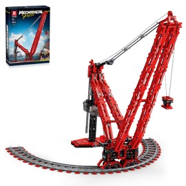 Reobrix Crane SK6000 Building Block Sets for Adults Ring Rail Cranes Building Toys RC Remote Control Crane Construction Crane Model Building Block Kits for Adults Kids 14+ (1196PCS)