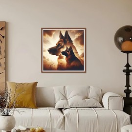 Kulvci Diamond Painting Kits for Adults Dog, Diamond Art Kits for Beginners, 5D DIY Full Drill Gem Craft for Home Decor Gift 12x12inch