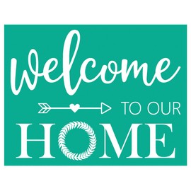 BOOLOOEN Silk Screen Stencil Reusable in Mesh Adhesive Stencil, Self-Adhesive Stencil Can be Used to Apply on Chalkboard, Fabric Home Decor (Welcome Home)