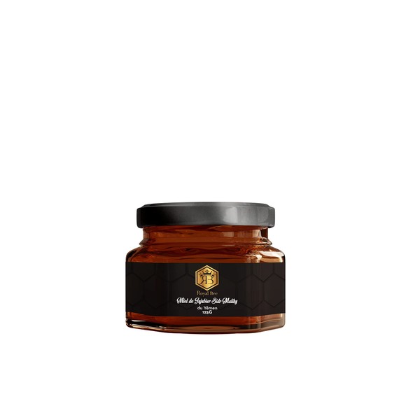 Yemen Pure Jujubier Raw Sidr Honey 125 g Royal Honey - Natural - Energising - 1 Natural Biodegradable Wooden Spoon