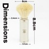 Men's Travel Shaving Brush with White Badger Hair in Stainless