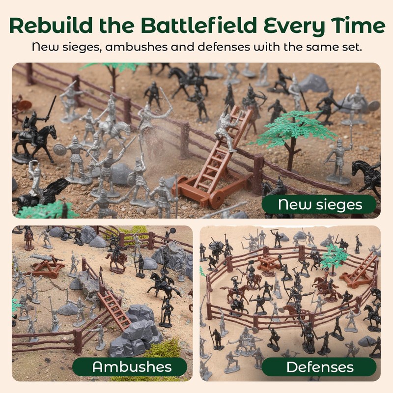 Amor Present Medieval Knights Toys, Knight Action Figurines for Kids