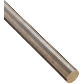 655 Bronze Round Bar, Unpolished (Mill) Finish, H04 Temper, ASTM B98, 0.625" Diameter, 12" Length, OnlineMetals