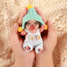 BABESIDE 4.5" Mini Soft Realistic Silicone Dog Toy Full Silicone Body Cute Dog, Mini Pet Toy Set with Clothes Accessories & Gift Box for Kids Ages 3+