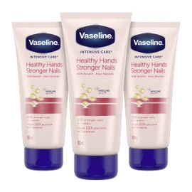 Vaseline Intensive Care Hand Lotion for hands and nails treatment Healthy Hands Stronger Nails hand cream enriched with Keratin 100 ml, 3 pack