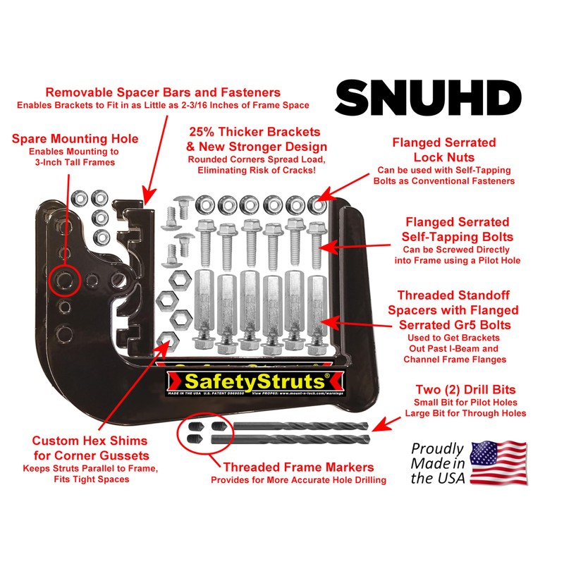 Mount-n-Lock SafetyStruts Heavy Duty RV Bumper Brackets (1SNUHD, Heavy Duty)