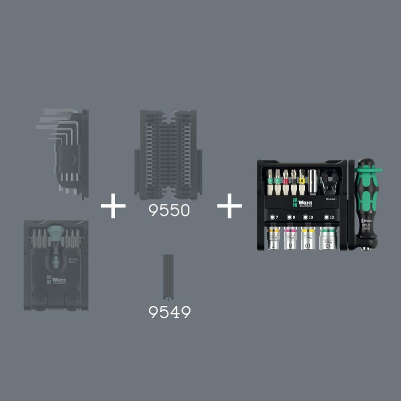 WERA Wera 21-Piece 1/4" Ratchet Bit Set Tool-Check Modular with