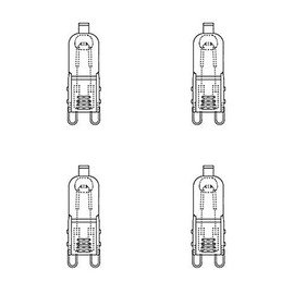 Mitsubishi Mirrorless Line Bolt Halogen Lamp 《Halopin》 110V 25W Frosted Type G9 Base JD110V25W/F/G9/P2 (4 Pieces)