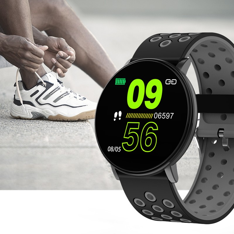 W8S Ultra Thin Round Screen TPU Strap Heart Rate Blood