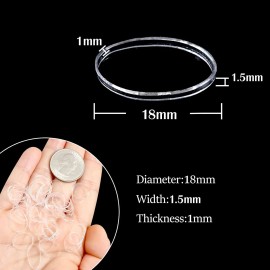 TUUXI 1500pcs Clear Mini Elastic Hair Bands, Soft Ponytail Holders, No Damage Hair Tie