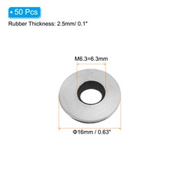 PATIKIL 1/4"x5/8" EPDM Bonded Sealing Washers, 50 Pieces 201 Stainless Steel Bonded Sealing Neoprene Rubber Washers Gasket for Marine Bolt Supply (#14x1/4")