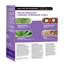 Bosley Curl Ultra Hydrating System – 3-Step Anti-Thinning Regimen with Shampoo, Hydrating Mask & Scalp Serum – Tacuma Butter, Biotin, Saw Palmetto & Rosemary – For Curly & Coily Hair