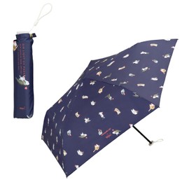 [2024] Wpc. Parasol Folding Umbrella, Masayuki Oki x Wpc. Light Shielding Lightweight Umbre Nyan, Navy <100% Light Shielding Ratio, 100% UV Protection, UPF50+, Rain or Shine, For Both Rain and Rain,