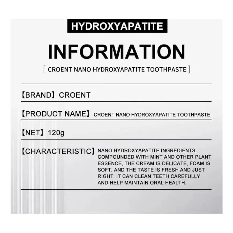 Crema Dental Nano Hidroxiapatita Esmalte Diente Sensibilidad