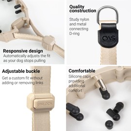 SVD.PET Dog Prong Collar for No-Pull Training, Quick-Release Buckle Adjustable Pinch Collar for Medium Dogs (Tan, Medium size)