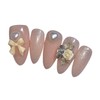 Blush Petal Handmade Nail Tips - Coffin Ballet / 홍당무페탈