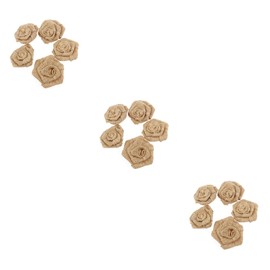 ARTIBETTER 15 pcs Wedding Burlap Decoration Festival Decoration Flower Embellishments for Crafts Burlap Circles Decoration Burlap Flower Burlap Bows Burlap Flowers Burlap Roses Christmas