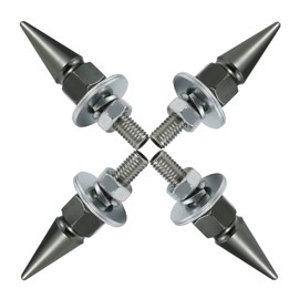 Bashineng Spike License Plate Screw Fasteners 4 Pcs Kit License Plate Frame Bolts Decoration Stainless Steels Aluminum Alloy Universal Fit Most Cars Truck Motorcycle (Gray)