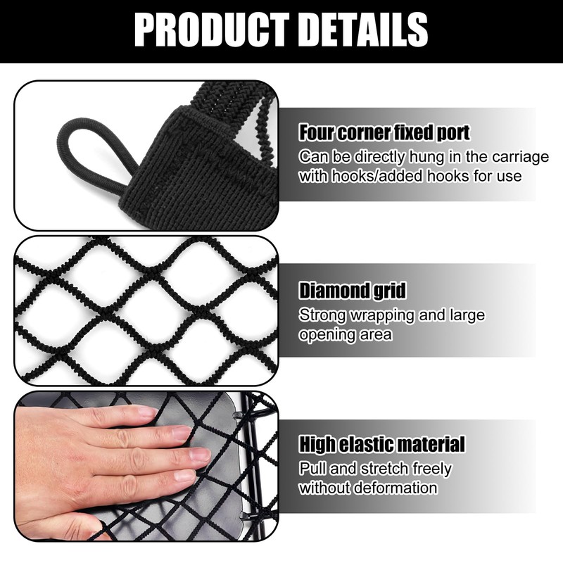 THKO Gep?cknetz fr E-Scooter & E-Bikes - Elastisches Aufbewahrungsnetz mit