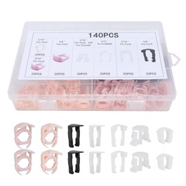 OXCANO 140Pcs Fuel Line Retainer Clips Assortment Kit, 7 Popular Sizes 5/16" & 3/8" Fuel Lines Clamp, Fuel Line Retaining Clips Auto Fuel Hose Retainer Clips Replacement Kit Compatible with Ford GM