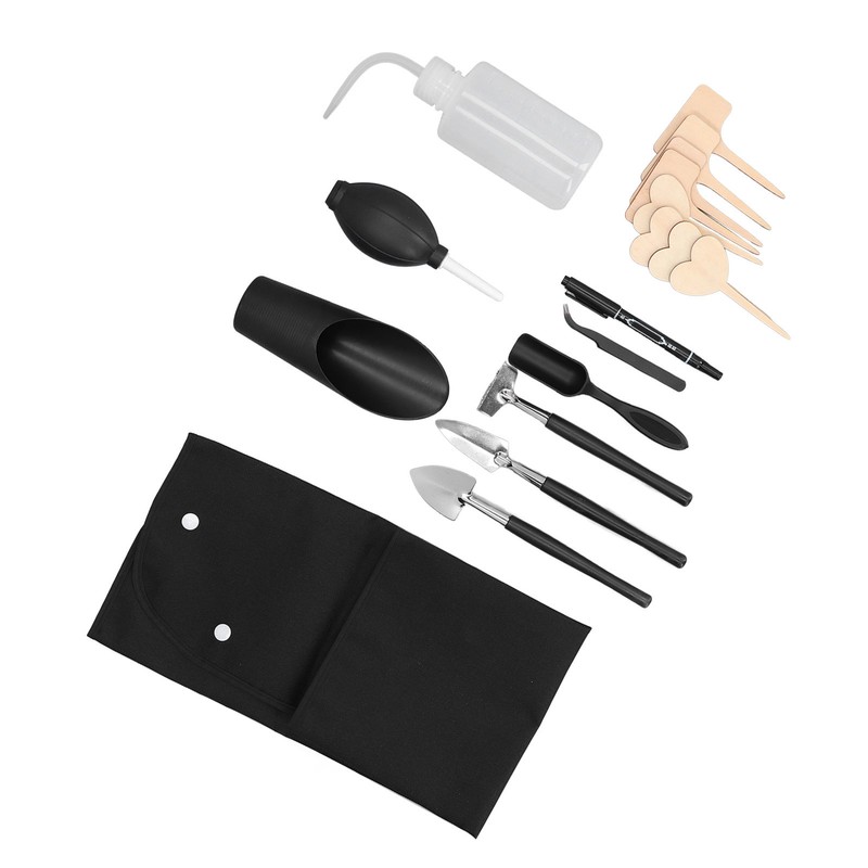 18pcs Succulent Plant Tools Set with Tea Spoon Curved Tweezer