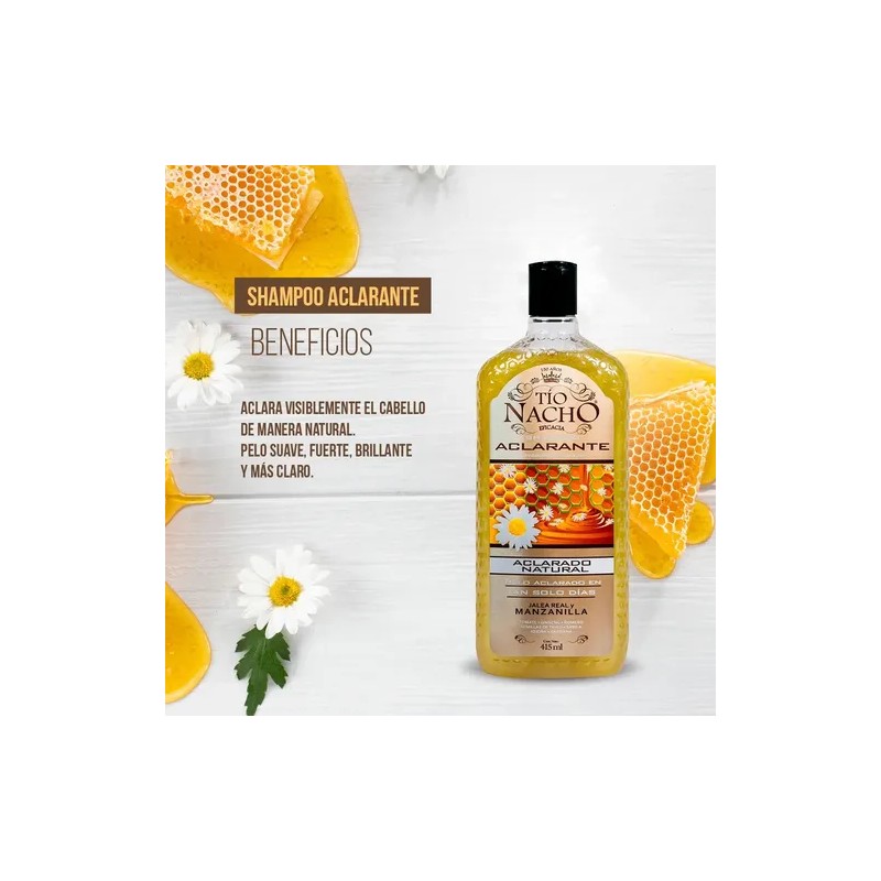 Shampoo Tío Nacho Aclarante X 415 Ml Jalea Real Manzanilla