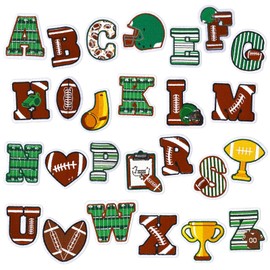 Whaline 26Pcs Football Iron-On Sew-On Patches Cute Alphabet A to Z Heat Transfer Iron Patches Embroidered Cloth Patches Iron on Letters for Superbowl Party DIY Crafts
