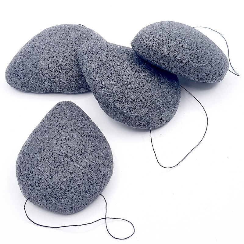 Organic Konjac Face Sponge Combined with Activated Carbon | Set