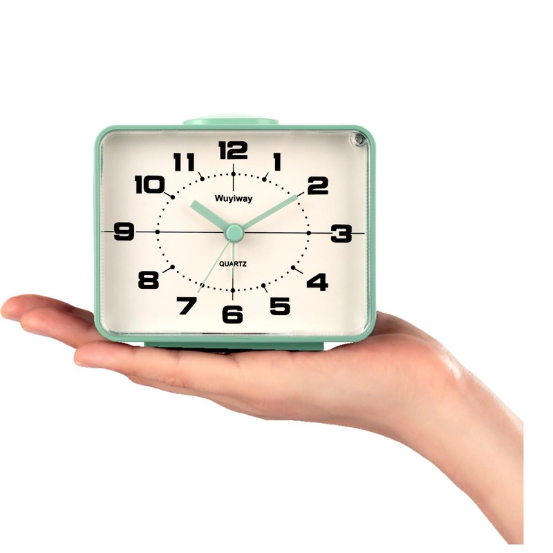 Wuyiway Analog Alarm Clock for Bedroom,Silent Non Ticking,Lighted on Demand