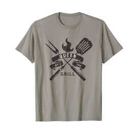 Womens Queen of the Grill - Grilling Master Quote T-Shirt