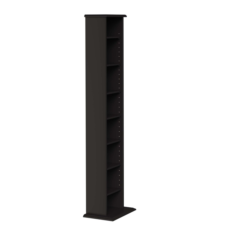 Prepac Narrow Cabinet Media, Slim Multimedia Storage Tower, Black