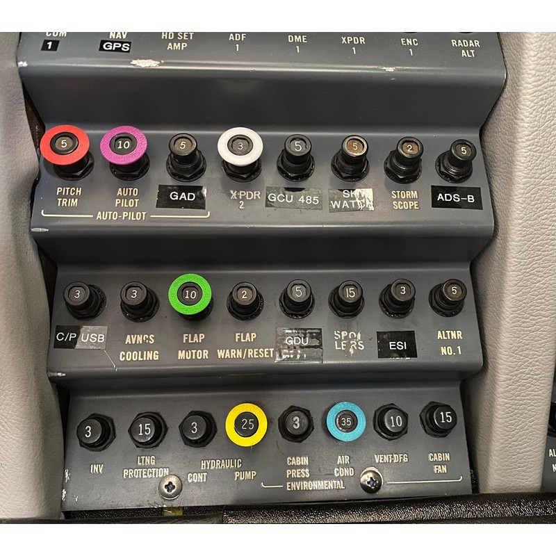 Aircraft Color Coded Circuit Breaker Caps - 12 Pack
