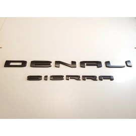 GMC Matte Black Rear Tailgate DENALI Sierra Emblem GMC Sierra 1500 2500hd 3500hd