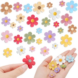 PAFUWEI Cute Flower Fridge Magnets,30 Pcs Mini Daisy Refrigerator Magnets 10 Colors Cute Fridge Decorative Magnets for Kitchen, Locker, Whiteboards, Office, Bulletin Board