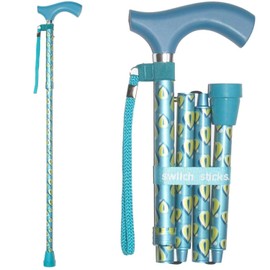 Switch Sticks Walking Cane for Men or Women, Foldable and Adjustable from 32-37 Inches, FSA and HSA Eligible, Luxury Thames