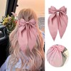 Hair Bow Clips, Pink Bow Hair, Large Bow Plain Hairpin,