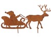 Storm's Gartenzaubereien Garden Stake Santa Sleigh with Reindeer in Rust