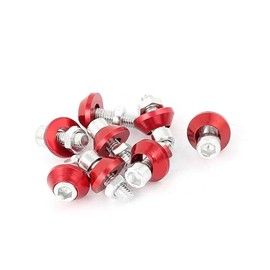 Partuto Auto Car License Plate Frame Hex Head Bolts Screws Fasteners Red 8pcs Replacement