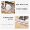 AIMALL Parrot Acrylic Stainless Steel Food Basin Box, Anti-Scattering Feeder