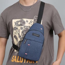 Bolsa Bandolera Qwonekou Bolsa Crossbody Hombres con Correas Ajustable con Múltiples Bolsillos, Bandolera Multifuncional Bolso Cruzada con Cierre, Bolsa de Hombre Bolsas del Casual 70004BL