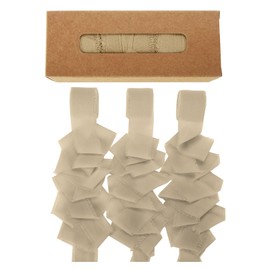 BZVlemon Chiffon Ribbon,Frayed Ribbon 1-1/2 inch x 10 Yard 3 Rolls Soft Ribbons for Wedding Invitations,Bridal Flower Bouquet,Gift Wrapping,Decorations,Beige