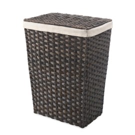 Whitmor Rattique Laundry Hamper with Lid and Removable Liner - Espresso