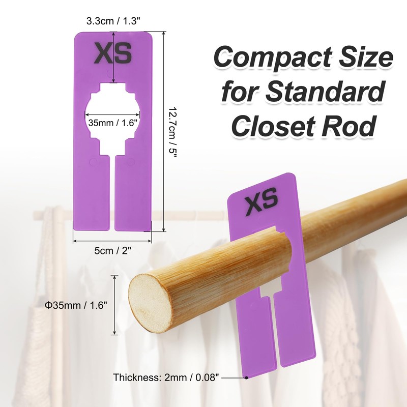 PATIKIL Clothes Dividers for Hanging Clothes, 40 Pack 8 Sizes