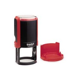 Flame Red Circular Notary Stamp (Black Ink) | Georgia