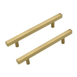 LONTAN 10 Pack Gold Kitchen Handles 128mm Gold Cupboard Handles Cabinet Hardware Drawer Pulls Kitchen Cupboard Furniture Stainless Steel