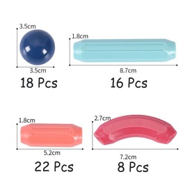 Smilbaley Pack of 64 Magnetic Building Blocks for Kids, Magnetic Toys for Kids, Magnetic Toys Intelligence, Magnet Montessori Toy, Suitable for Children from 3 Years