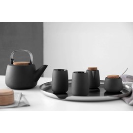 VIVA Nicola Porcelain Teapot, Charcoal, 40 Ounce