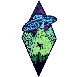 Beam Me Up X-File UFO Alien Patch Embroidered Applique Badge Iron On Sew On Emblem